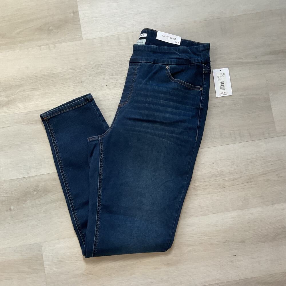 Westbound Womens The High Rise Skinny Jeans Dark Wash 16 Regular NWT